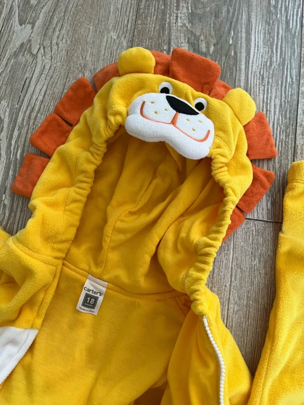 Carter's Bright Yellow Lion Hoodie and Pants Costume - Picture 3 of 3